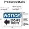 Signmission Escape Route (Left Arrow) Sign With Symbol, 5 in W x Rectangle, Vinyl Decal OS-2PACK-NS-D-35-L-12136 - alternate 2